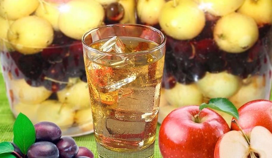 Рецепт компот из яблок и слив