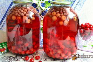 Вишнево-клубничный компот с мятой на зиму