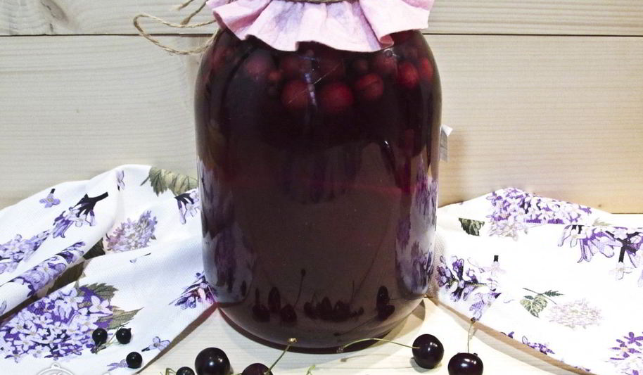 Рецепт вишневый компот с черной смородиной на зиму