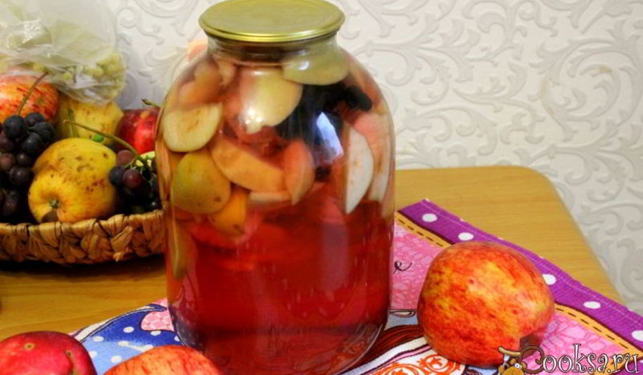 Рецепт яблочный компот с черноплодкой на зиму