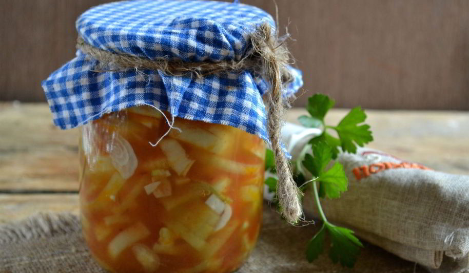 Рецепт лук в томатной заливке на зиму