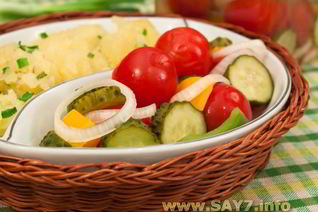 Черри, огурцы, болгарский перец маринованные по-быстрому