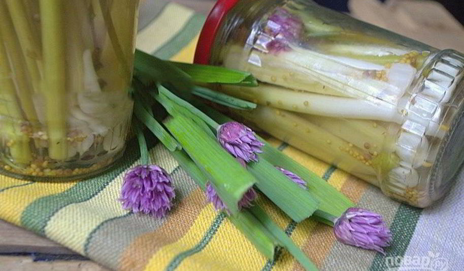 Рецепт молодой чеснок маринованный