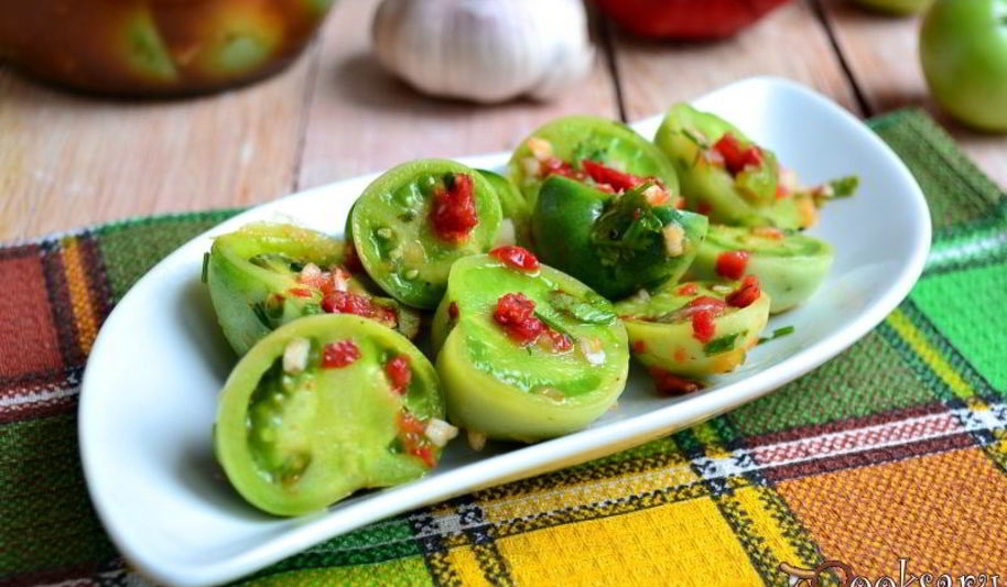 Рецепт зеленые помидоры маринованные кусочками