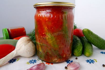 Огурцы на зиму в томатной пасте