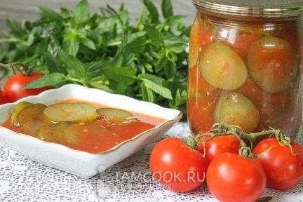 Огурцы в томатной заливке на зиму