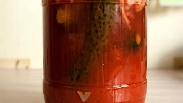 ШАГ 8. огурцы в томатном соке на зиму