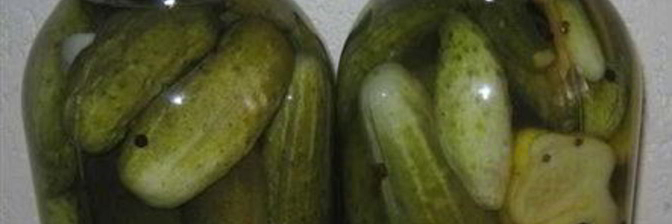 Патиссоны, консервированные с огурцами