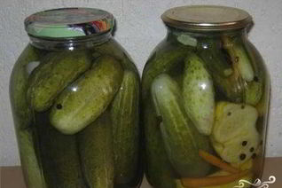 Патиссоны, консервированные с огурцами