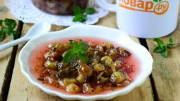 ШАГ 5. варенье из крыжовника с листьями вишни