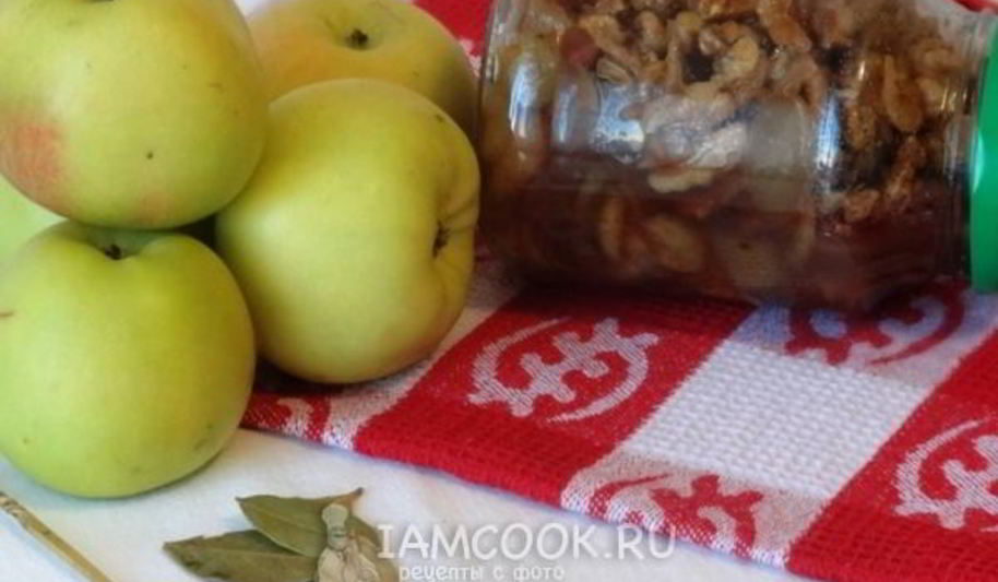 Рецепт яблочное варенье с грецкими орехами