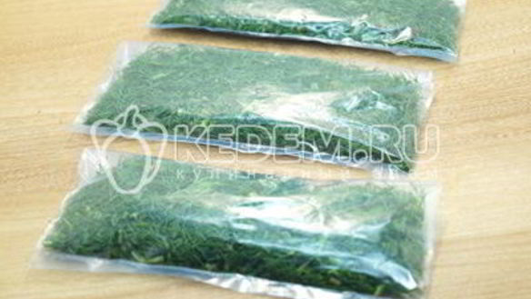 ШАГ 4. заморозка укропа на зиму