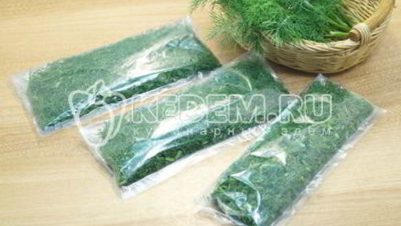 ШАГ 5. заморозка укропа на зиму