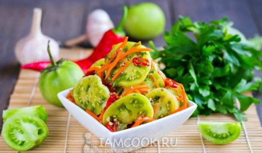 Рецепт зеленые помидоры по-корейски
