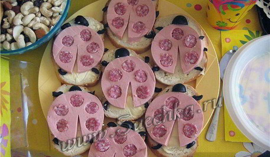 Рецепт бутерброд божья коровка