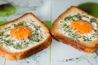 Бутерброд Кошачий глаз с яйцом