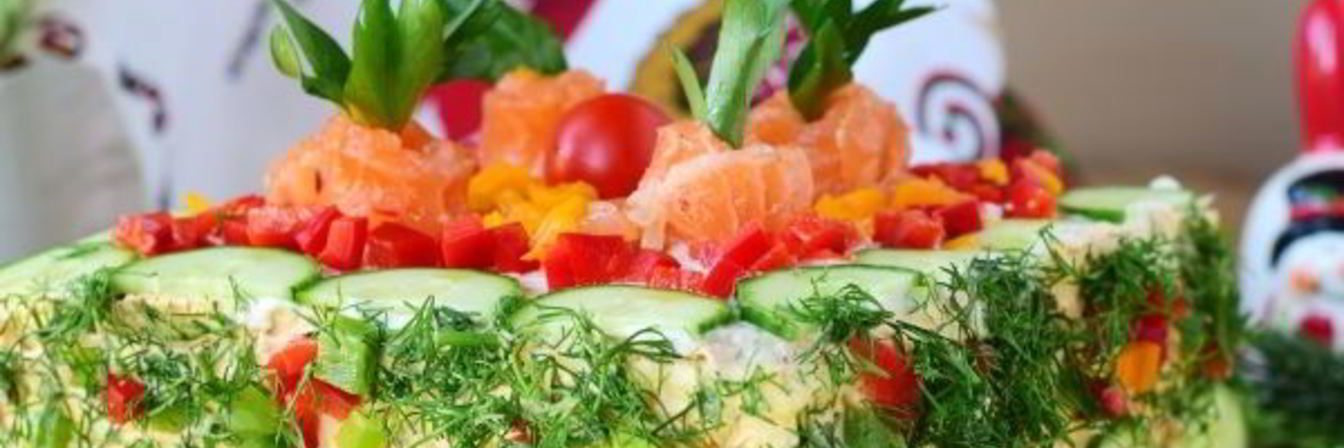 Бутербродный торт Праздничный