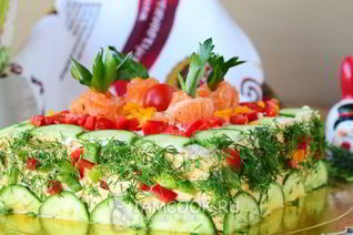 Бутербродный торт Праздничный