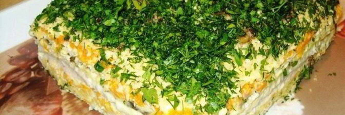 Бутербродный торт с сельдью