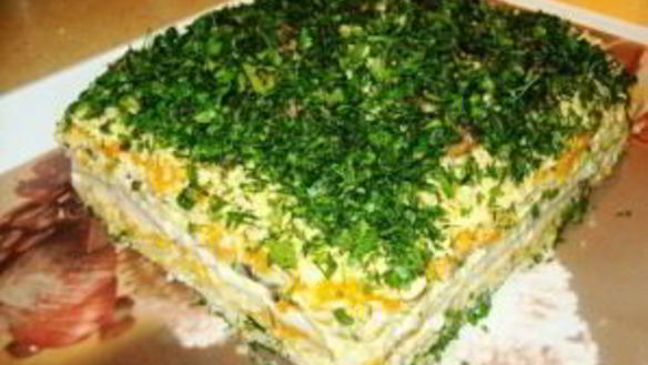 ШАГ 3. бутербродный торт с сельдью