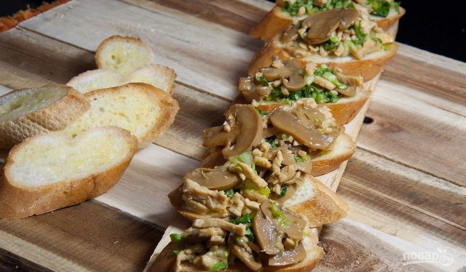 Рецепт бутерброды с курицей и шампиньонами