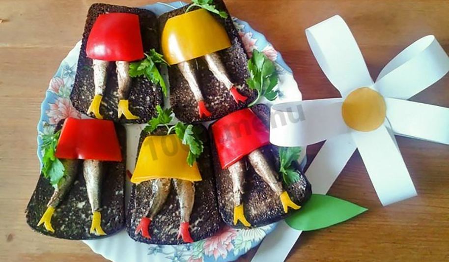 Рецепт бутерброды со шпротами праздничные