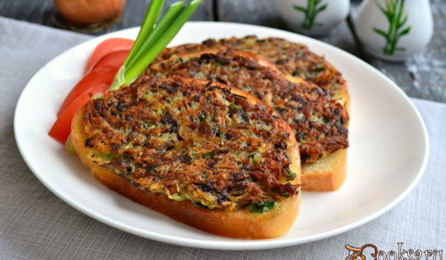 Рецепт горячие бутерброды с картофелем и грибами