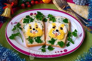 Новогодние бутерброды Собачки