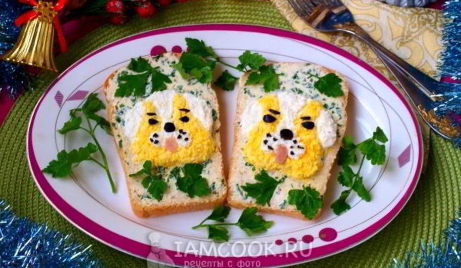 Рецепт новогодние бутерброды собачки