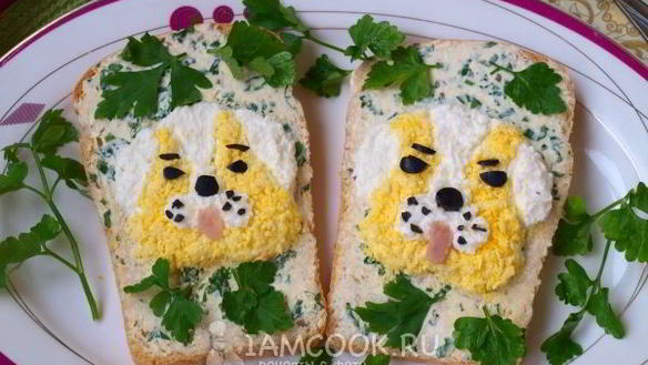 ШАГ 10. новогодние бутерброды собачки