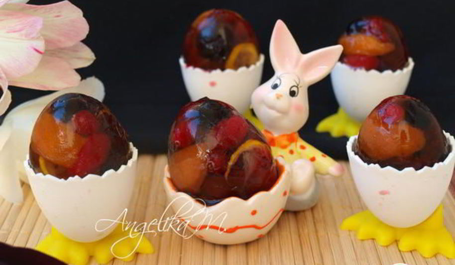 Рецепт фруктово-ягодные заливные яйца