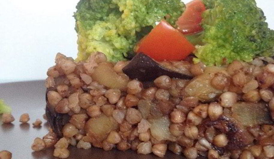 Рецепт греча с баклажанами и брокколи
