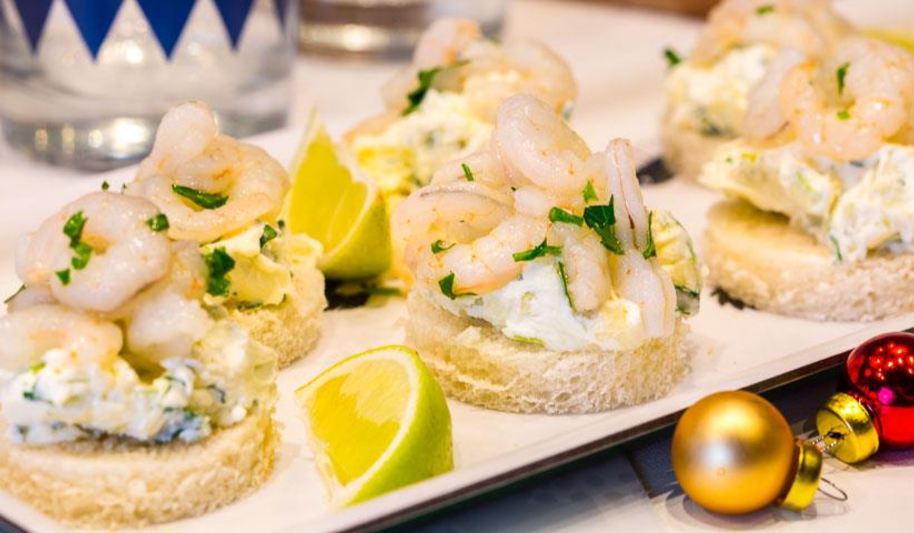 Рецепт канапе с креветками
