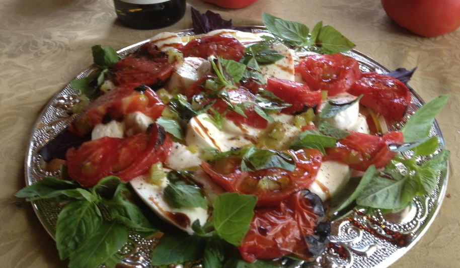 Рецепт капрезе на гриле с печенными перцами