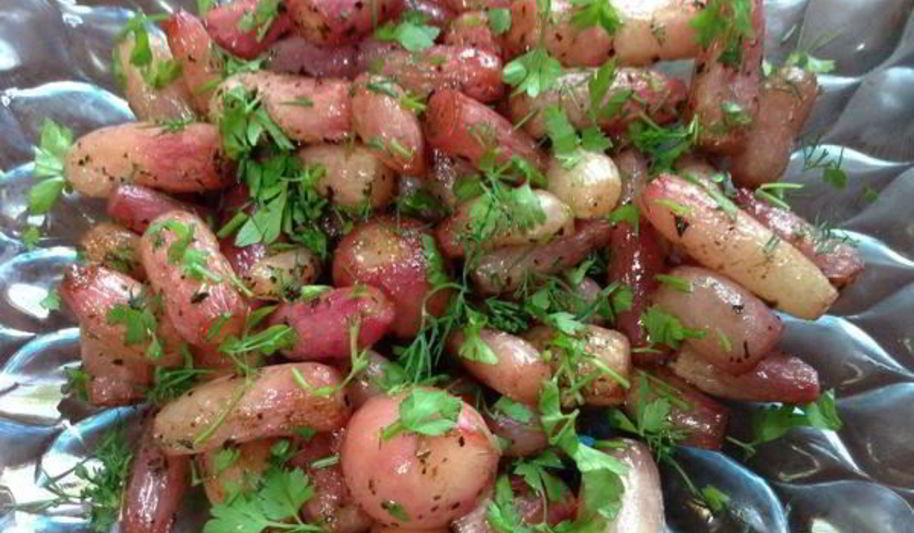 Рецепт карамелизованный жареный редис