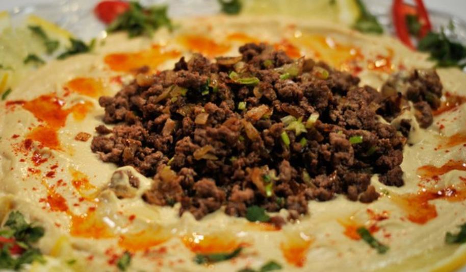 Рецепт хумус с жареным фаршем