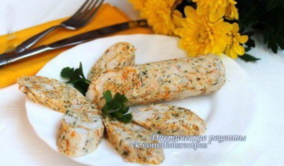 Рецепт колбаса из куриного филе с овощами