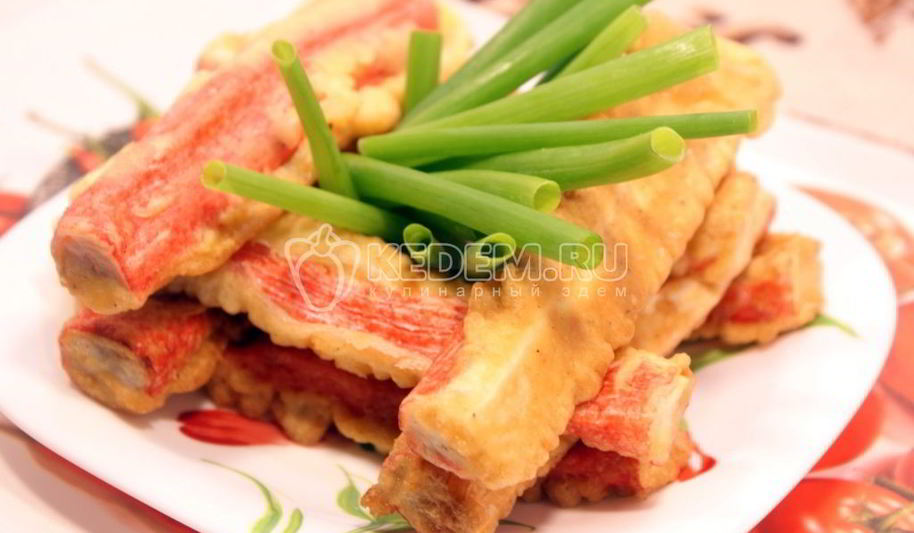 Рецепт крабовые палочки в кляре