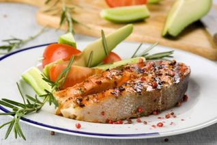 Маринованная семга гриль