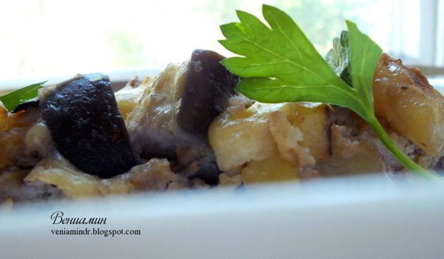 Рецепт фриттата с картофелем, баклажанами и грецкими орехами