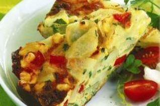 Фриттата с кукурузой и сладким перцем