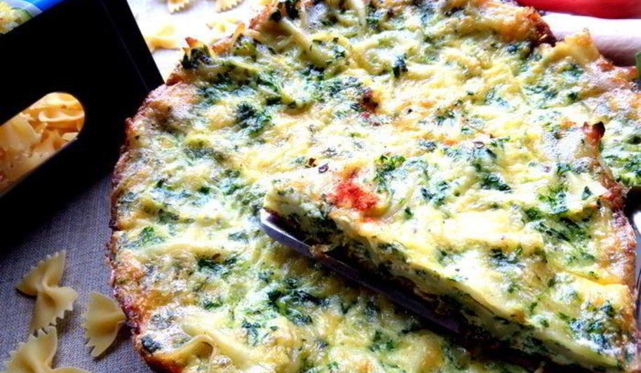 Рецепт фриттата с макаронами и шпинатом