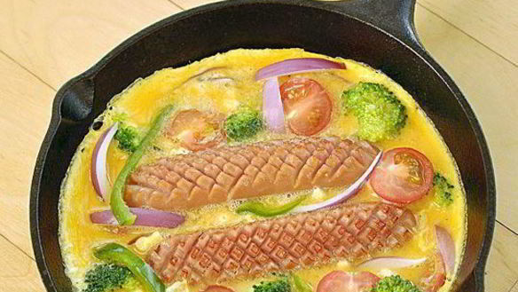 ШАГ 9. фриттата с сосисками и овощами