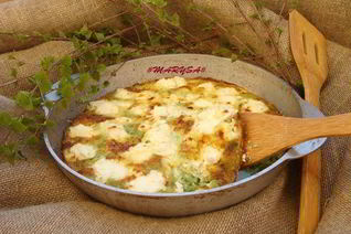 Фриттата с зеленым песто