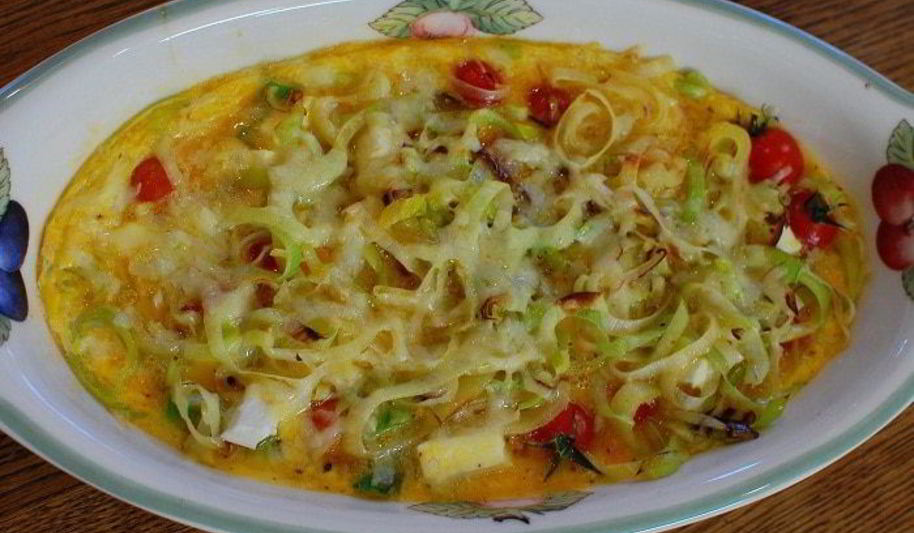 Рецепт фриттата со спаржей, помидорами и фетой