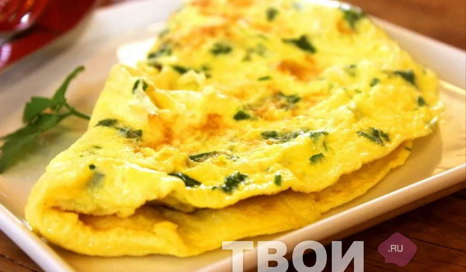 Рецепт классический омлет с ветчиной