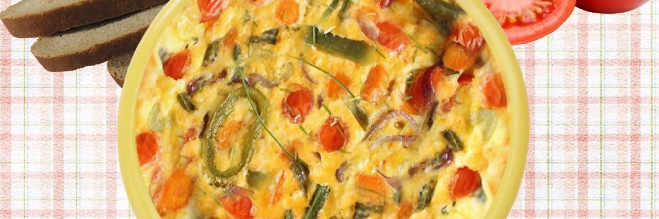 Омлет на пару с ветчиной