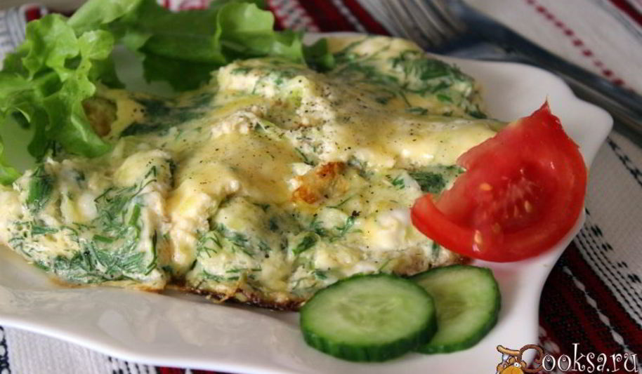 Рецепт омлет с кабачком и зеленью