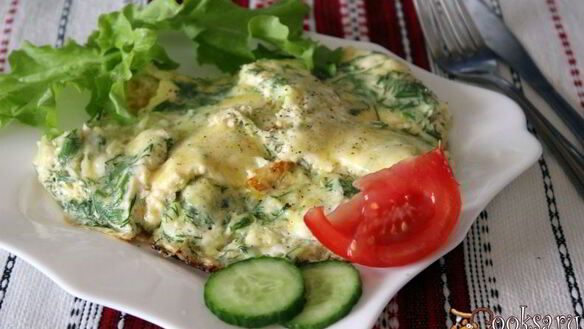 ШАГ 8. омлет с кабачком и зеленью