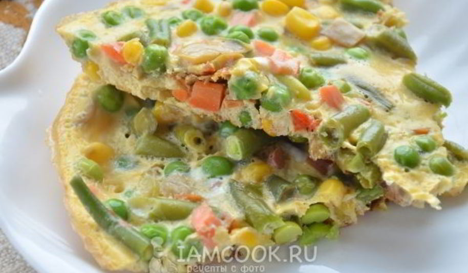 Рецепт омлет с мексиканской овощной смесью